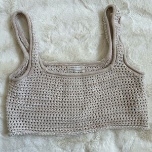 Urban Outfitters Beige Knit Crop Top